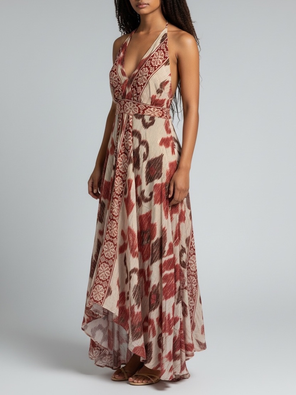 Ananta Maxi kerchief saree Dress rust one size